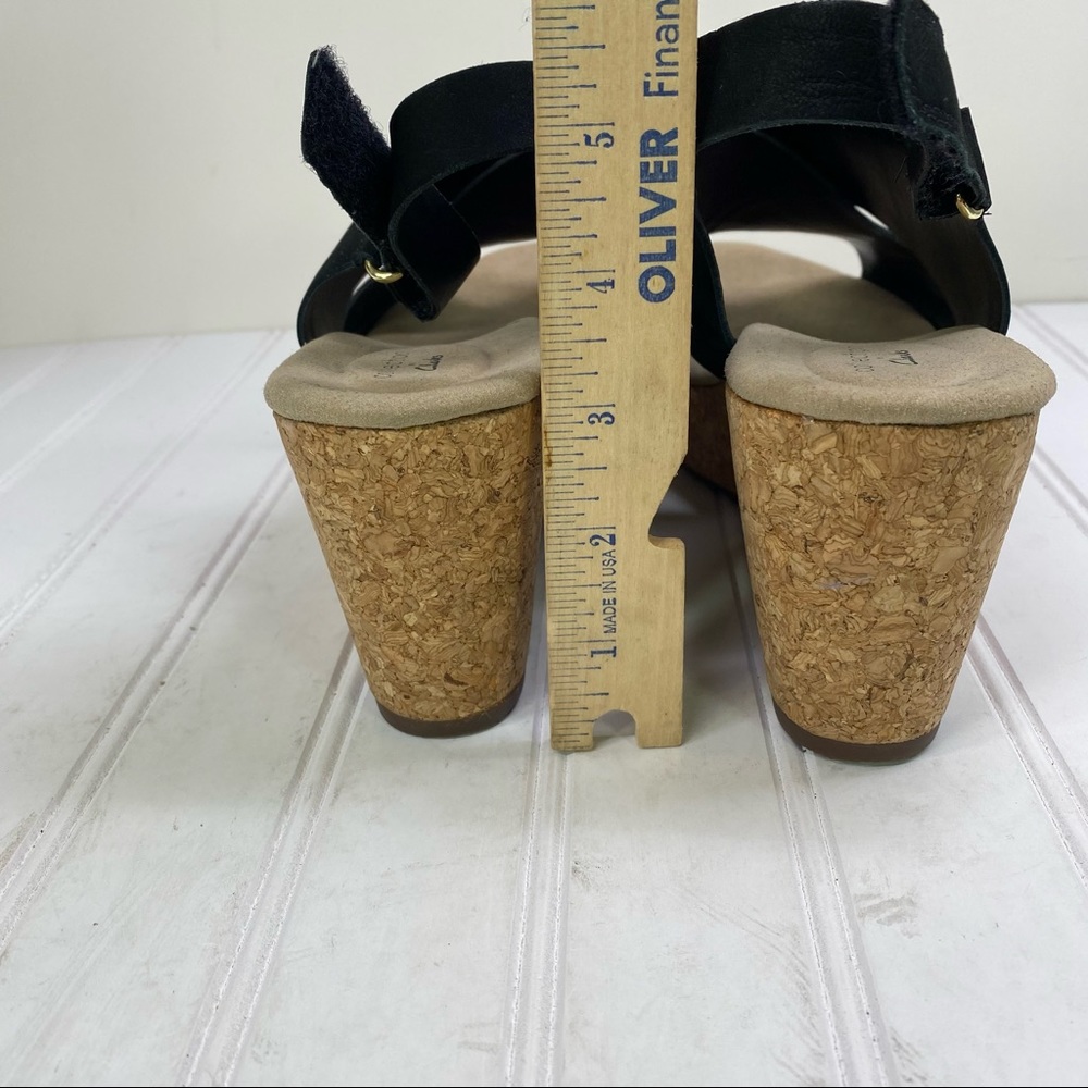 Clarks Collection Black Suede Platform Wedges - image 7